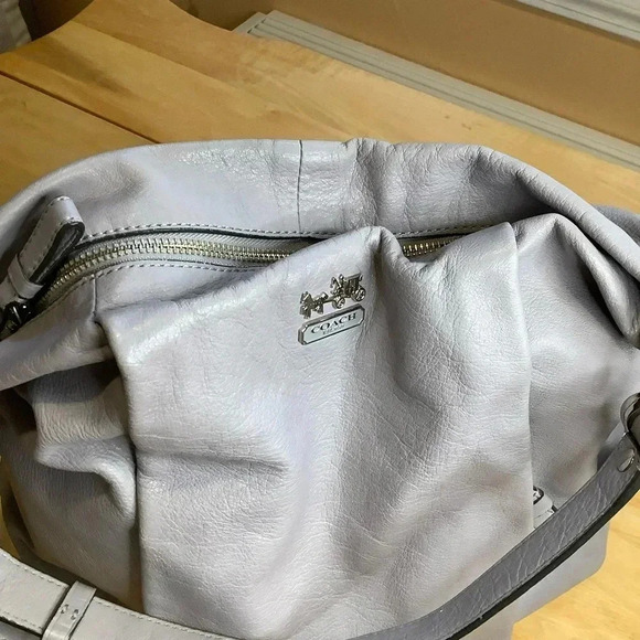 COACH Pebble Grey Madison Isabelle Leather Bag - Picture 6 of 16